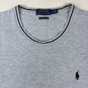 POLO Ralph Lauren Shirt Classic Gray Pique Tee Short Sleeve Black Pony Logo